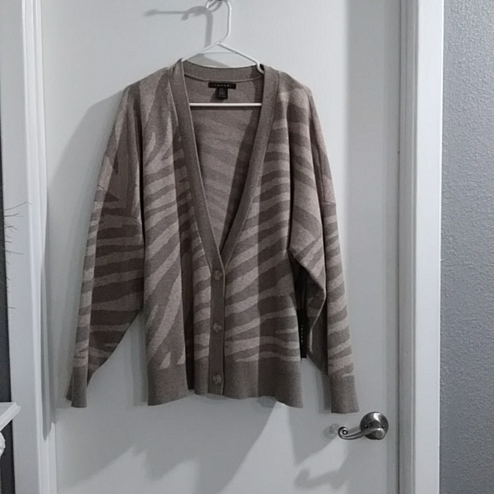 Tahari Women's Animal Print Long Sleeve Sweater/Cardigan Size 3X *NWT*